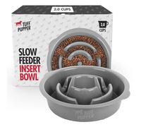 Tuff Pupper Cuenco de alimentación lenta para perros, laberinto de rompecabezas que ralentiza la comida, cuenco independiente para mascotas, cuenco elevado con bandeja de alimentación, inserto de