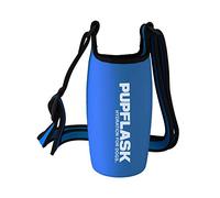 Tuff Pupper Tuff Pupper PupFlask - Portabotellas de Agua para Perros con Aislamiento de Neopreno y Correa Ancha Ajustable para el Hombro, Ideal para Viajes, Caminar, Nebulosas Azules 27 onzas