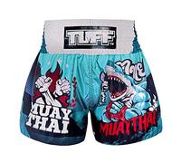 Tuff Sport Muay Thai - Pantalones Cortos de Boxeo, Estilo Tradicional, Artes Marciales Mixtas, Kickboxing, Tuf-ms673-blu, Large