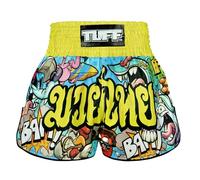 Tuff Sport Pantalones Cortos de Boxeo de Muay Thai, Estilo Retro, Corte Delgado, para Artes Marciales Mixtas, Kickboxing, Entrenamiento, Ropa de Entrenamiento, Tuf-rms106-mtc, Medium