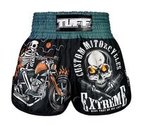 Tuff Sport Pantalones cortos de boxeo Muay Thai, estilo retro, corte delgado clásico, MMA, kickboxing, conjunto de entrenamiento, Tuf-rms109-blk, XX-Large