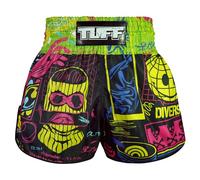 Tuff Sport Pantalones cortos de boxeo Muay Thai, estilo retro, corte delgado clásico, MMA, kickboxing, conjunto de entrenamiento, Tuf-rms119-blk, Large