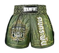 Tuff Sport Pantalones cortos de boxeo Muay Thai, estilo retro, corte delgado clásico, MMA, kickboxing, conjunto de entrenamiento, Tuf-rms117-grn, Medium