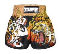 Tuff Sport Pantalones Cortos de Boxeo Muay Thai, Estilo Retro, Corte Delgado clásico, MMA, Kickboxing, Conjunto de Entrenamiento, Tuf-rms111-blk, Medium