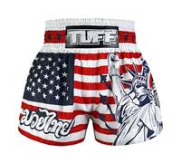 Tuff Sport Pantalones cortos de boxeo para Muay Thai, artes marciales, kickboxing, estilo tradicional, Tuf-ms662-nvb, Medium