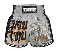 Tuff Sport Pantalones cortos retro para Muay Thai, pantalones cortos de boxeo, corte delgado, MMA, kickboxing, entrenamiento, ropa de entrenamiento, Tuf-msc118-gry, X-Large