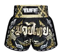 Tuff Sport Pantalones cortos retro para Muay Thai, pantalones cortos de boxeo, corte delgado, MMA, kickboxing, entrenamiento, ropa de entrenamiento, Tuf-msc107-blk, Small