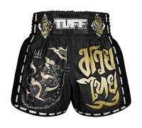 Tuff Sport Pantalones cortos retro para Muay Thai, pantalones cortos de boxeo, corte delgado, MMA, kickboxing, entrenamiento, ropa de entrenamiento, Tuf-msc117-blk, Medium