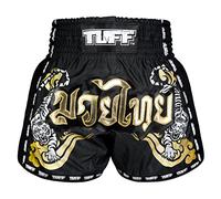 Tuff Sport Pantalones cortos retro para Muay Thai, pantalones cortos de boxeo, corte delgado, MMA, kickboxing, entrenamiento, ropa de entrenamiento, Tuf-msc120-blk, Small