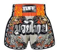 Tuff Sport Pantalones cortos retro para Muay Thai, pantalones cortos de boxeo, corte delgado, MMA, kickboxing, entrenamiento, ropa de entrenamiento, Tuf-msc106-gry, XX-Large
