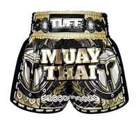 Tuff Sport Pantalones cortos retro para Muay Thai, pantalones cortos de boxeo, corte delgado, MMA, kickboxing, entrenamiento, ropa de entrenamiento, Tuf-msc109-blk, Large