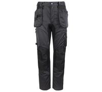 TuffStuff - Pantalones de Trabajo X-Motion - Estilo Cargo - Paneles elásticos - Costuras triples - Cuenta con Bolsillos para Rodilleras - Cómodo y Flexible, Gris, 30W