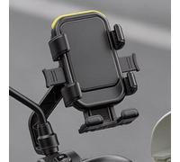 Tufgo Soporte de teléfono de bicicleta sensible para ciclistas urbanos y personal de reparto con rotación ajustable, brazos de agarre ancho y adaptabilidad de clip de ventilación (negro)
