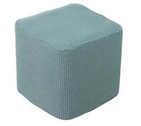 Tufkiss Elástica Otomana Cuadradas Funda, Extraíble Lavable Funda reposapiés con Parte Inferior Elástica Elástica Suave Funda Taburete Dormitorio (Gray-Green)