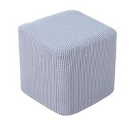 Tufkiss Elástica Otomana Cuadradas Funda, Extraíble Lavable Funda reposapiés con Parte Inferior Elástica Elástica Suave Funda Taburete Dormitorio (Light Gray)