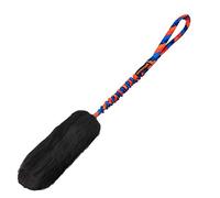 Tug-E-Nuff Dog Gear WondaBaa Bungee Tirador de Juguete para Perros para Entrenamiento Interactivo y Juego | Área de mordedura de Piel de Oveja Suave, Tamaño 23 x 3 Pulgadas Estampado Naranja
