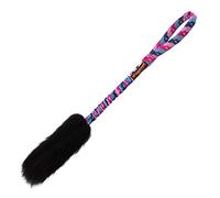 Tug-E-Nuff Dog Gear WondaBaa Bungee Tirador de Juguete para Perros para Entrenamiento Interactivo y Juego | Área de mordedura de Piel de Oveja Suave, Tamaño 23 x 3 Pulgadas Estampado Rosa