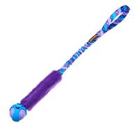Tug-E-Nuff Fauxtastic PowerBall Bungee Tug (patrón morado), juguetes duraderos de piel sintética para perros con bola de goma, juguetes interactivos para perros pequeños, medianos y grandes, 63 cm