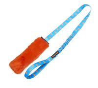 Tug-E-Nuff Juguete de pelo sintético chirriante para perros para entrenamiento (azul rey/naranja)