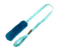 Tug-E-Nuff Juguete de pelo sintético chirriante para perros para entrenamiento (verde azulado/piedra azul)