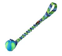 Tug-E-Nuff - PowerBall Bungee Tug | Mango elástico absorbente de golpes | Juguete de pelota duradero para perros | Ideal para entrenamiento interactivo de perros y perros de todas las edades | 43 cm