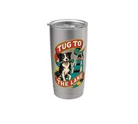 TUG TO THE LANE Perro Flyball Relevos Vaso térmico de acero inoxidable de doble pared