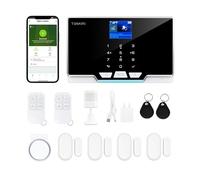 TUGARD Alarma de Seguridad con Alerta de Aplicación de Teléfono,Pantalla TFT Colorida de 1.8 Pulgadas,Sistema de Seguridad Inteligente para el Hogar, Kit de 12 Piezas,Sensor de Monitor,Controles