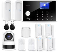 TUGARD Sistema de Seguridad Doméstica 4G, 13 Piezas Sistema de Alarma Inalámbrico para Cámara de Vigilancia 1080p con Sirena de Alarma 120 DB Compatible con Alexa Google(G30-4G)