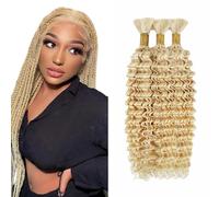 Tuheerst 26 26 26 Zoll Deep Wave Bulk Hair For Braiding #613 Light Blonde menschliches Haar 3 Bundles/Pack No Weft Premium Braiding Hair Extensions for Boho Braids With Minimal Tangle