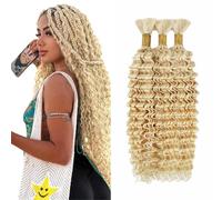 Tuheerst 28 28 28 Inch Deep Wave Bulk Hair For Braiding #613 Light Blonde menschliches Haar 3 Bundles/Pack No Weft Premium Braiding Hair Extensions for Boho Braids With Minimal Tangle
