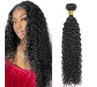 Tuheerst 30 Inch Cabello Humano Natural Water Wave Human Hair Bundles 1B Natural Black Human Hair Extensions Pelucas Mujer Pelo Double Weft Unprocessed Virgin Hair for Woman 1 Bundle