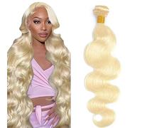 Tuheerst 32 Inch Cabello Humano Body Wave Human Hair Bundles #613 Light Blonde Human Hair Extensions Echthaar Tressen Double Weft Unprocessed Virgin Hair for Woman 1 Bundle
