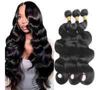Tuheerst Body Wave Cabello Humano 1B Natural Black Cabello Humano Extensiones de Cabello Humano Pelo Humano Extensiones Minimal Shedding Double Weft Remy Hair 3 paquetes Total 300 g 20 20 20 pulgadas