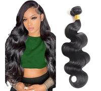 Tuheerst Body Wave Human Hair Bundles 1B Natural Black Mensliches Haar Bundel Echthaar Human Hair Extensions Echthaar Tressen Double Weft Remy Hair 1 Bundle Total 100g 30 Inch