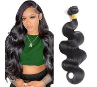 Tuheerst Body Wave Human Hair Bundles Menschliches Haar Human Hair Extensions Echthaar Tressen 1 Bündel Sew in Bundle Natural Black Double Weft Remy Hair 34 Zoll