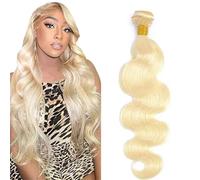 Tuheerst Cabello Humano Body Wave Human Hair Bundles #613 Light Blonde Human Hair Extensions Echthaar Tressen Double Weft Unprocessed Virgin Hair for Woman 1 Bundle 14 Inch