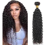 Tuheerst Cabello Humano Natural Water Wave Human Hair Bundles 1B Natural Black Human Hair Extensions Pelucas Mujer Pelo Double Weft Unprocessed Virgin Hair for Woman 1 Bundle 12 Inch
