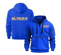 TUIAIFA Sudaderas con Capucha de Forro Polar for Hombre for Walking Dead con Cremallera y Capucha