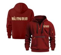 TUIAIFA Sudaderas con Capucha de Forro Polar for Hombre for Walking Dead con Cremallera y Capucha