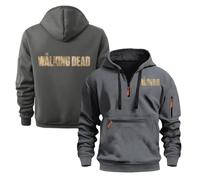 TUIAIFA Sudaderas con Capucha de Forro Polar for Hombre for Walking Dead con Cremallera y Capucha