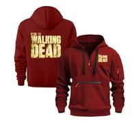 TUIAIFA Sudaderas con Capucha for Hombre con Cremallera de un Cuarto for Walking Dead Sudadera con Capucha
