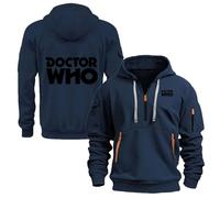 TUIAIFA Sudaderas con Capucha for Hombre con Estampado de Doctor Who Jerséis con Capucha de Moda Sudadera de Manga Larga Sudadera Ligera Informal Top(B,L)