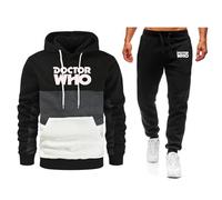 TUIAIFA Traje de Entrenamiento de Halloween for Hombre for Doctor Who, Traje de Jogging, Sudadera con Capucha y Pantalones con patrón 3D, suéter con Capucha, Conjunto de Dos Piezas(B,L)