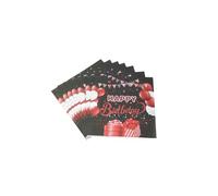 TUIC 40 servilletas de cumpleaños de confeti multicolor, papel de 2 capas, tamaño mediano, 6.5 x 6.5 pulgadas, suministros de fiesta para niños y adultos