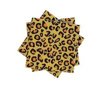 TUIC 40 servilletas desechables con estampado de leopardo de animales de la selva, servilletas de cena para safari, temática de leopardo, cumpleaños, baby shower, suministros de fiesta
