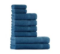 Tuiste Juego De Toallas Azul Petróleo De 8 Piezas, 2 Toallas de Baño (70x140) + 4 Toallas de Manos (50x90) + 2 Toallas para la Cara (30x50), Súper Suave y Altamente Absorbente, Lujosas 100% algodón