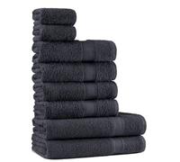 Tuiste Juego De Toallas Gris Antracita De 8 Piezas, 2 Toallas de Baño (70x140) + 4 Toallas de Manos (50x90) + 2 Toallas para la Cara (30x50), Súper Suave y Altamente Absorbente, Lujosas 100% algodón