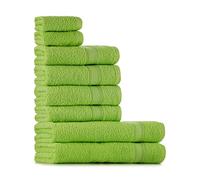 Tuiste Juego De Toallas Manzana Verde De 8 Piezas, 2 Toallas de Baño (70x140) + 4 Toallas de Manos (50x90) + 2 Toallas para la Cara (30x50), Súper Suave y Altamente Absorbente, Lujosas 100% algodón