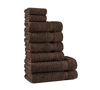 Tuiste Juego De Toallas Marrones 8 Piezas, 2 Toallas de Baño (70x140) + 4 Toallas de Manos (50x90) + 2 Toallas para la Cara (30x50), Súper Suave y Altamente Absorbente, Lujosas 100% algodón