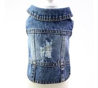 TUITA Chaqueta Vaquera para Perro, Camiseta Azul para Cachorro, Ropa Lavable y Fresca para Perros Pequeños y Medianos, Chaleco, Ropa para Gatos